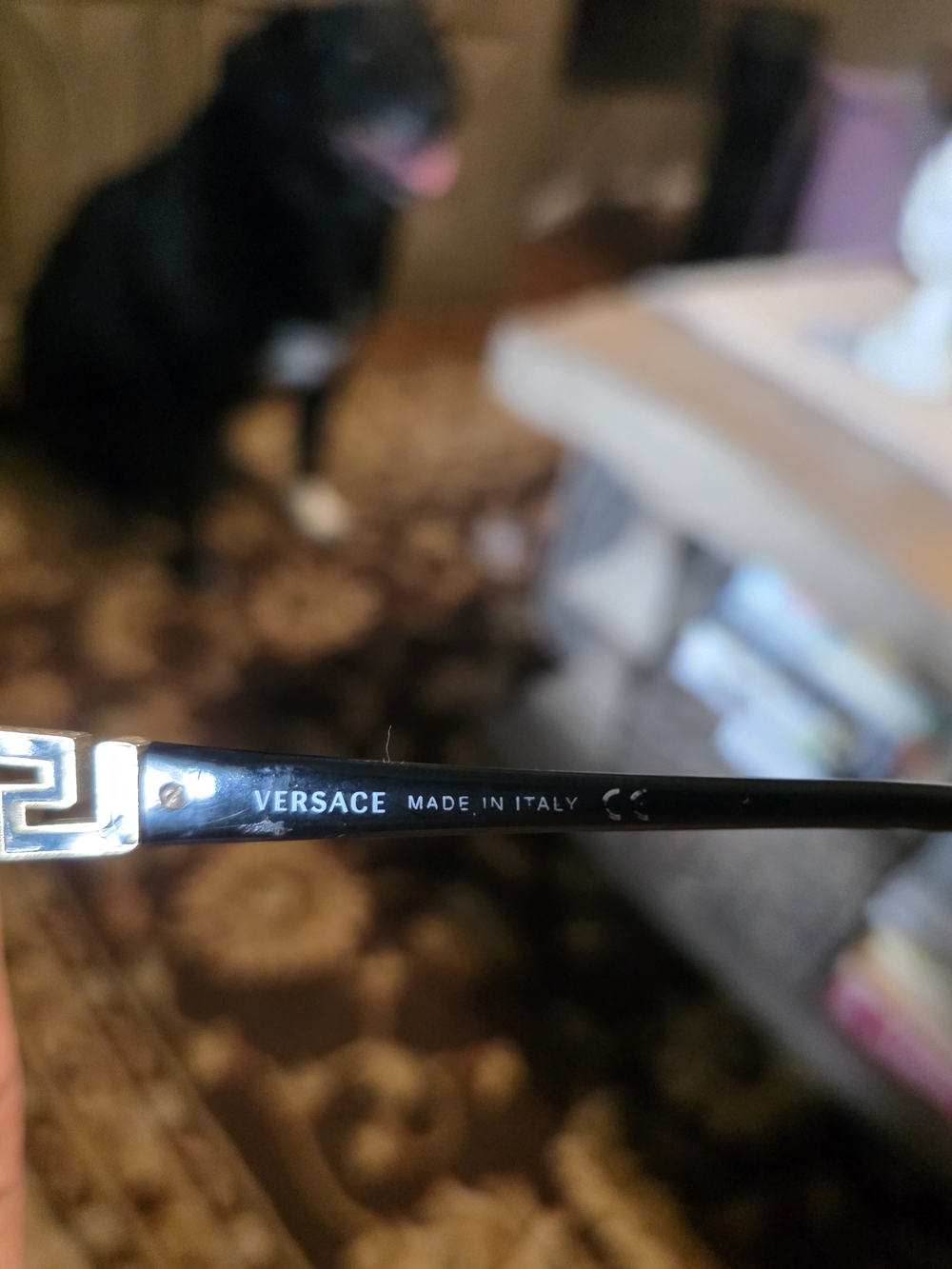 Versace Gold Rim Rectangular Eyeglasses - Picture 4 of 5